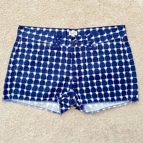 NWOT Madewell indigo and white cutoff shorts 27 - Picture 1 of 5